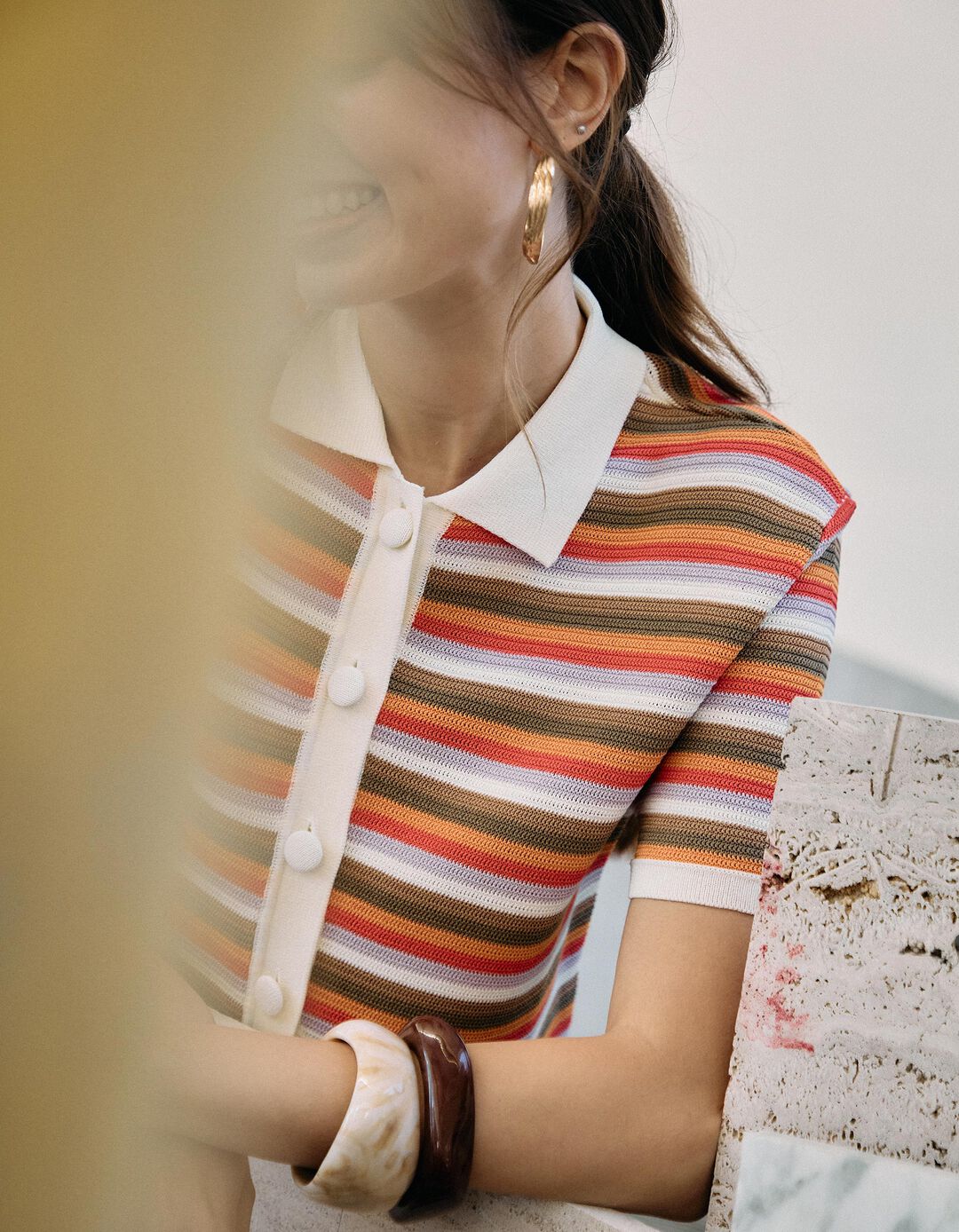 Cardigan de Malha Manga Curta, Mulher, Rosa 