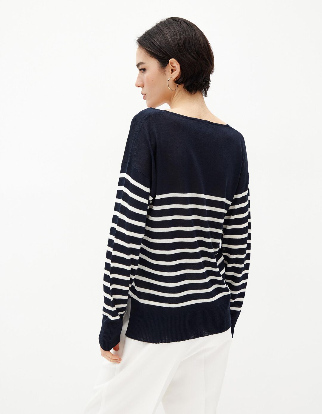 Camisola Malha Fina, Mulher, Azul Escuro