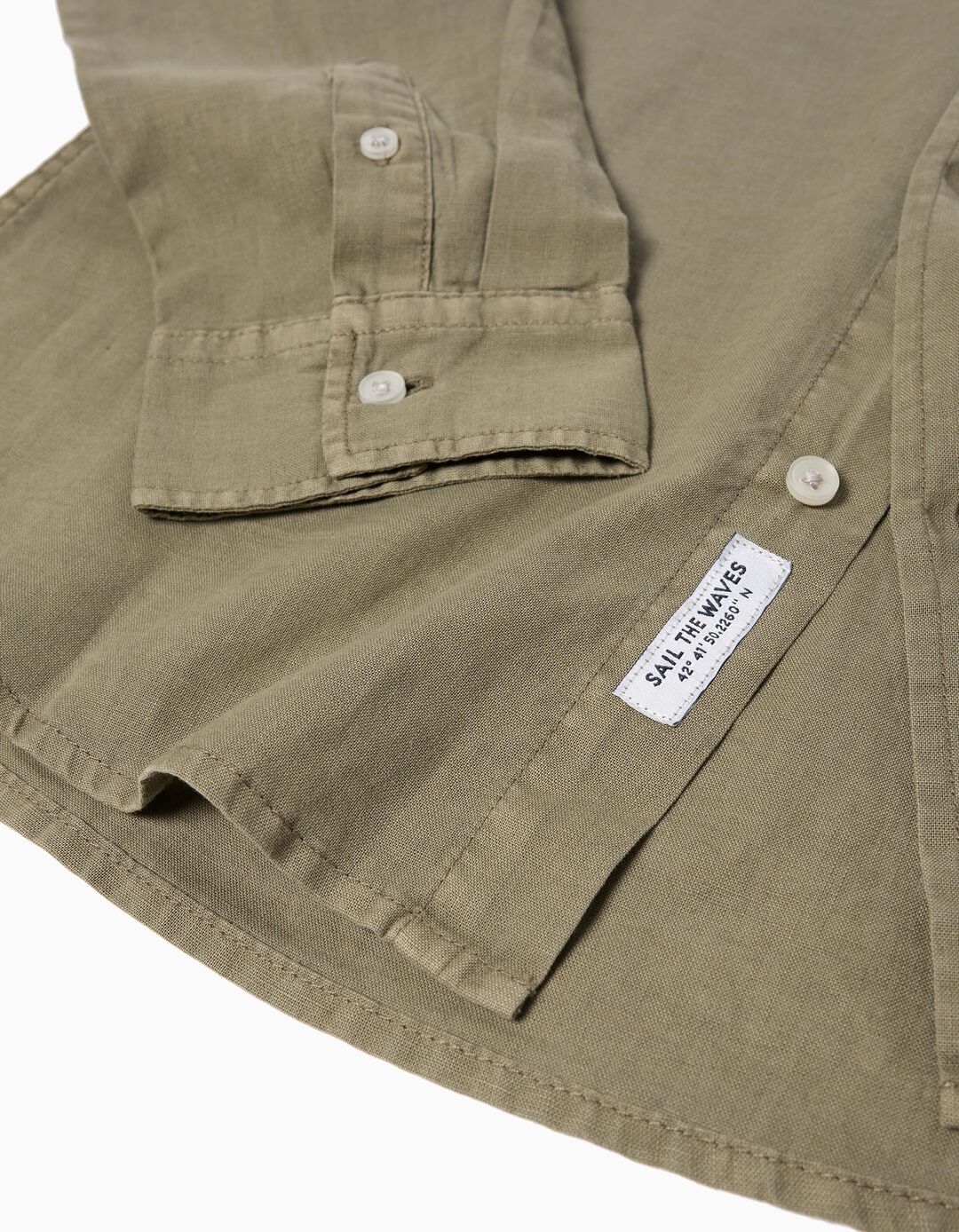 Camisa com Linho, Menino, Verde Escuro