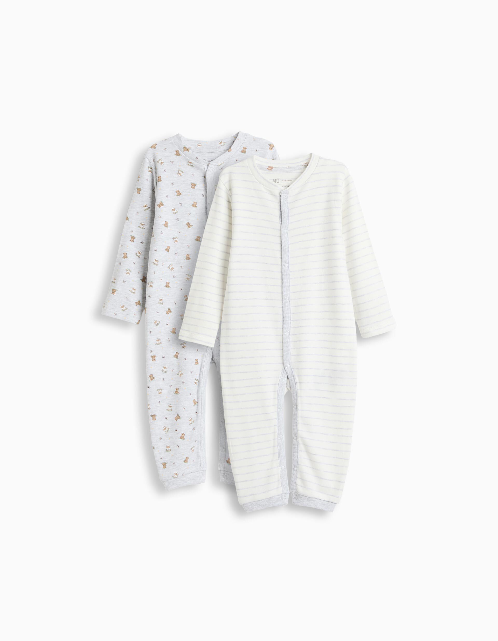 Comprar Online Pack 2 Babygrows, Menino, Cinzento Claro