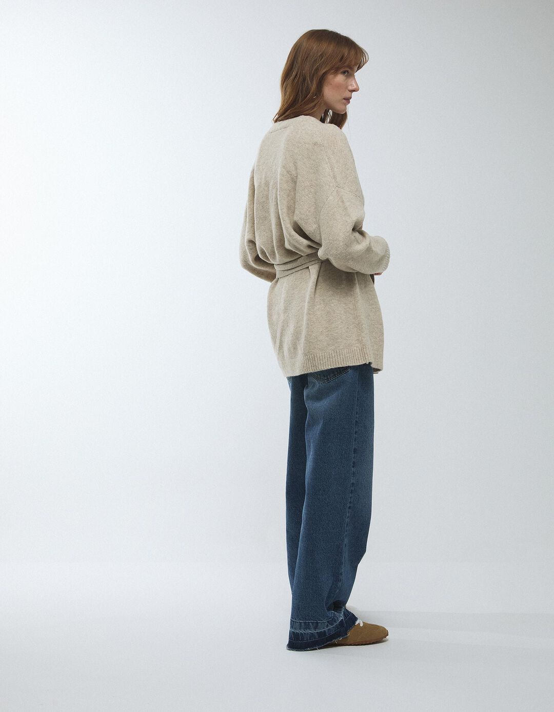 Casaco com L&atilde;, Mulher, Bege Claro