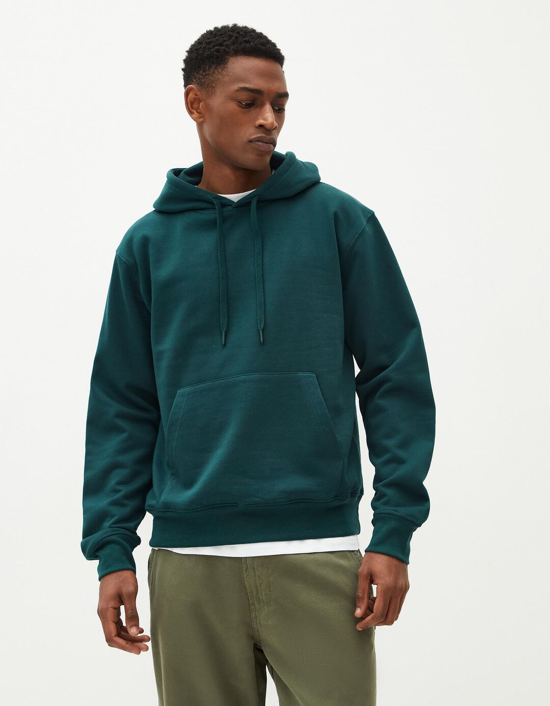 Sweatshirt de Felpa Capuz, Homem, Verde Escuro