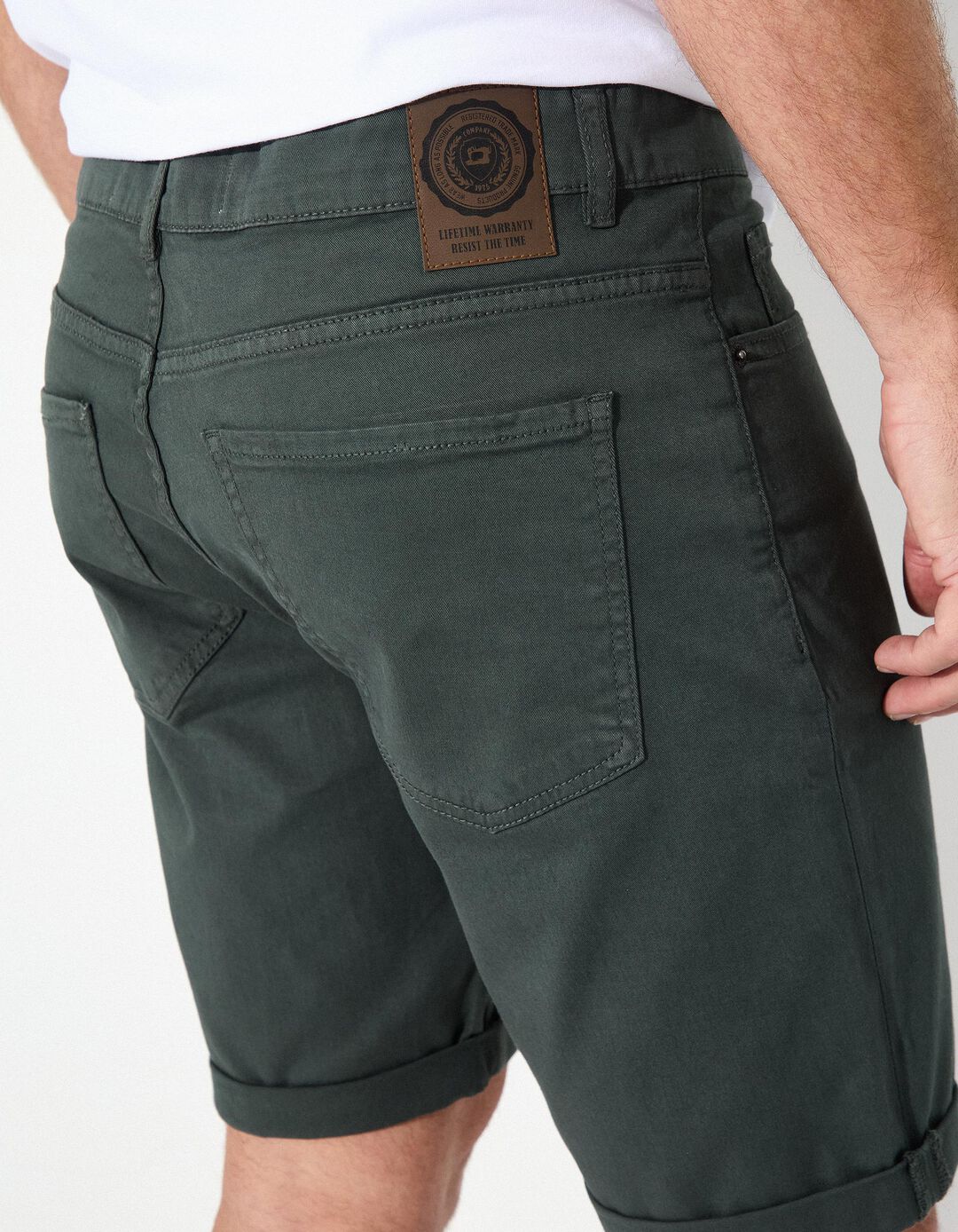 Calções 'Slim fit', Homem, Verde Escuro