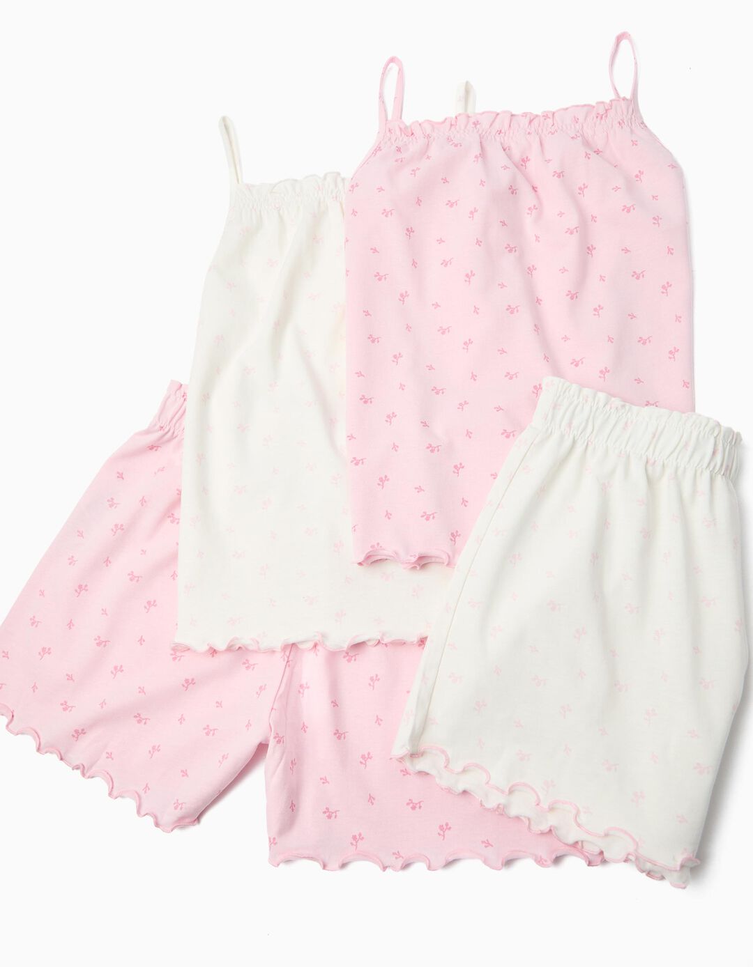 Pack 2 Pijamas Jersey, Menina, Branco