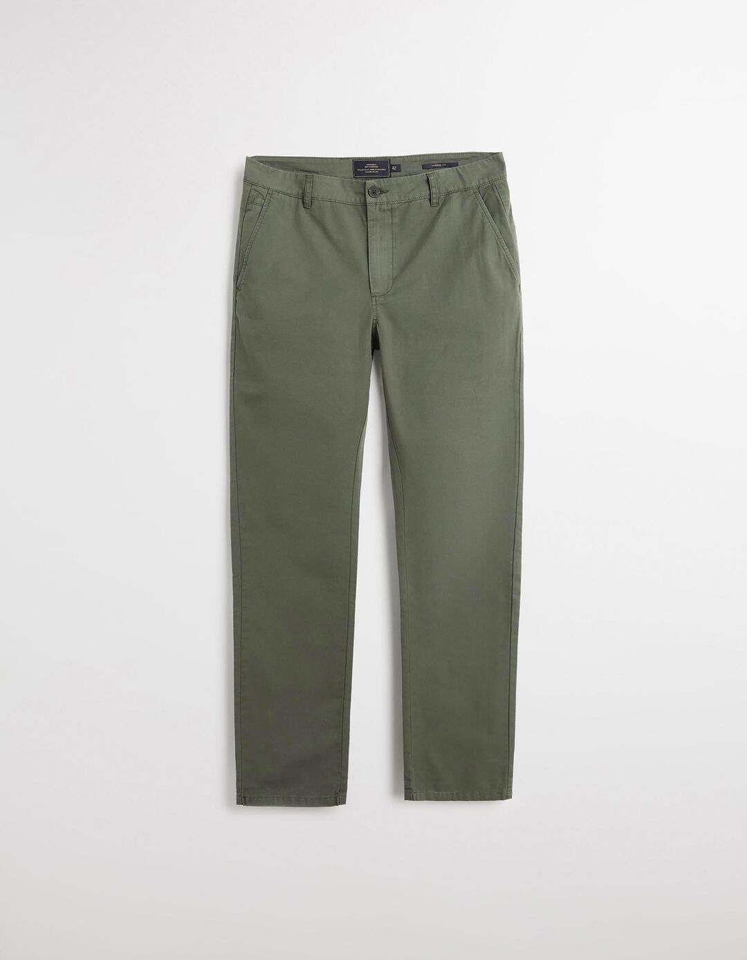 Calças Chino com Linho, Homem, Verde Escuro 
