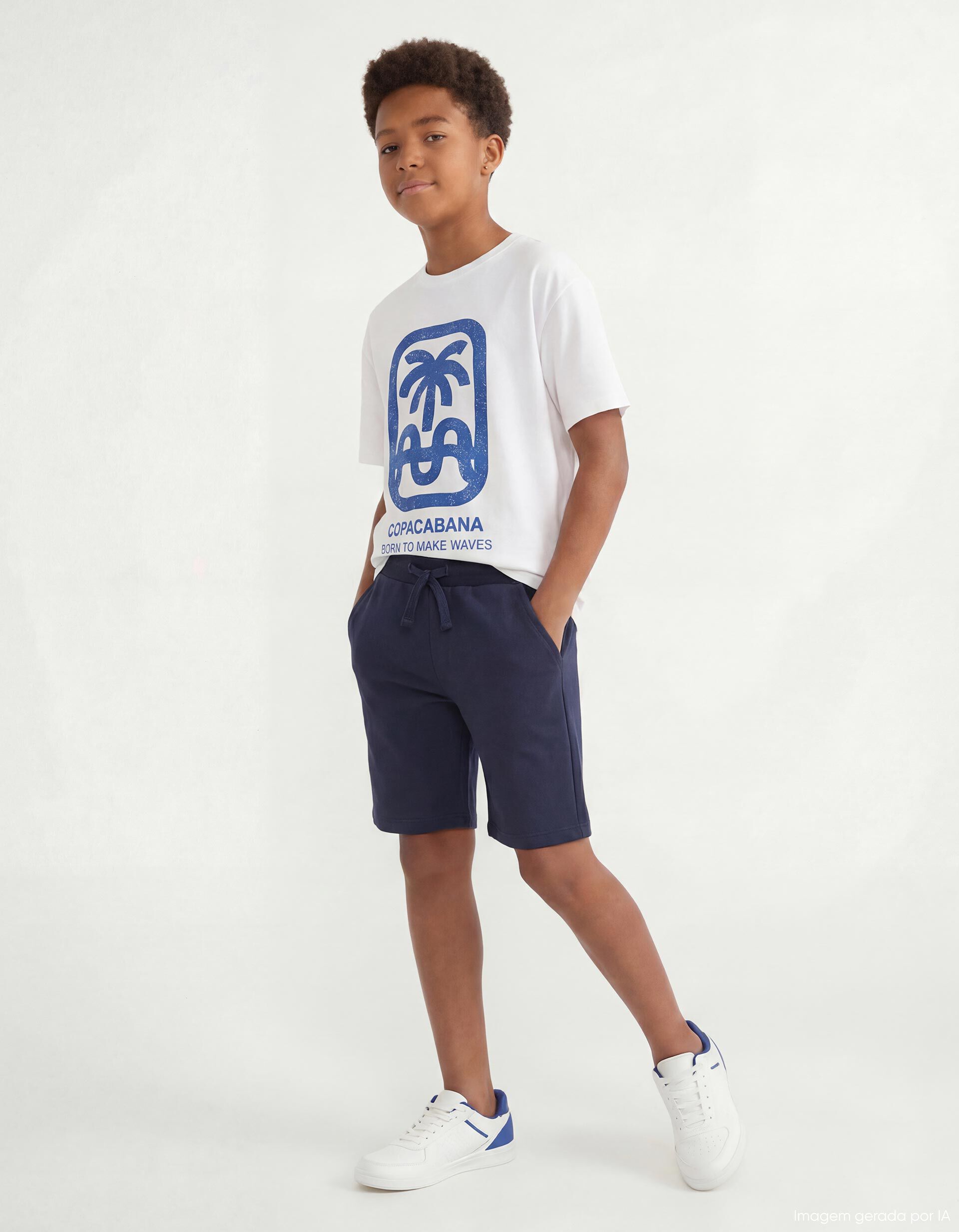 Comprar Online Cal&ccedil;&otilde;es Fleece, Menino, Azul Escuro