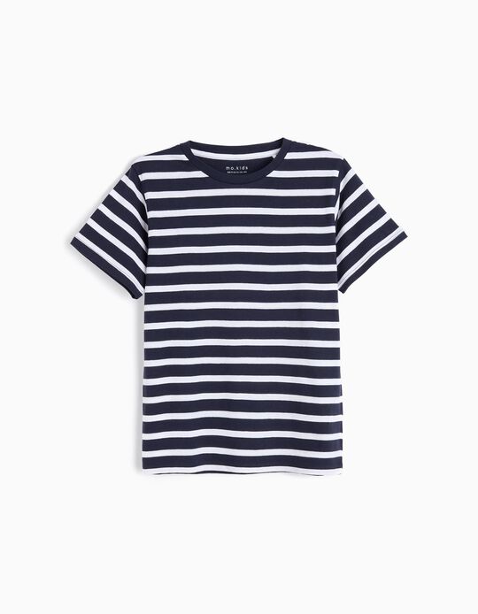 Comprar Online T-shirt Riscas, Menino, Azul Escuro 