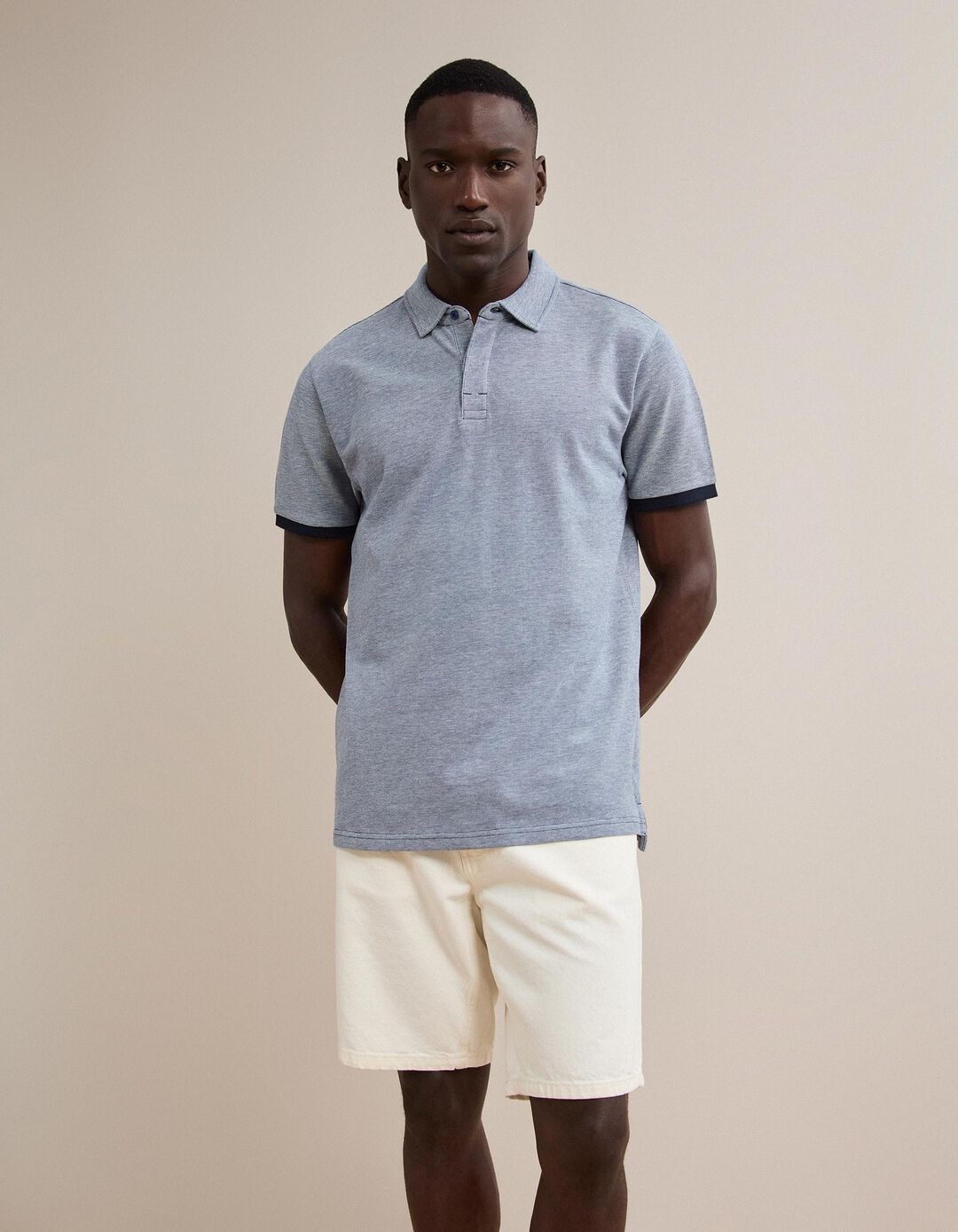 Polo Oxford Piquet, Homem, Azul