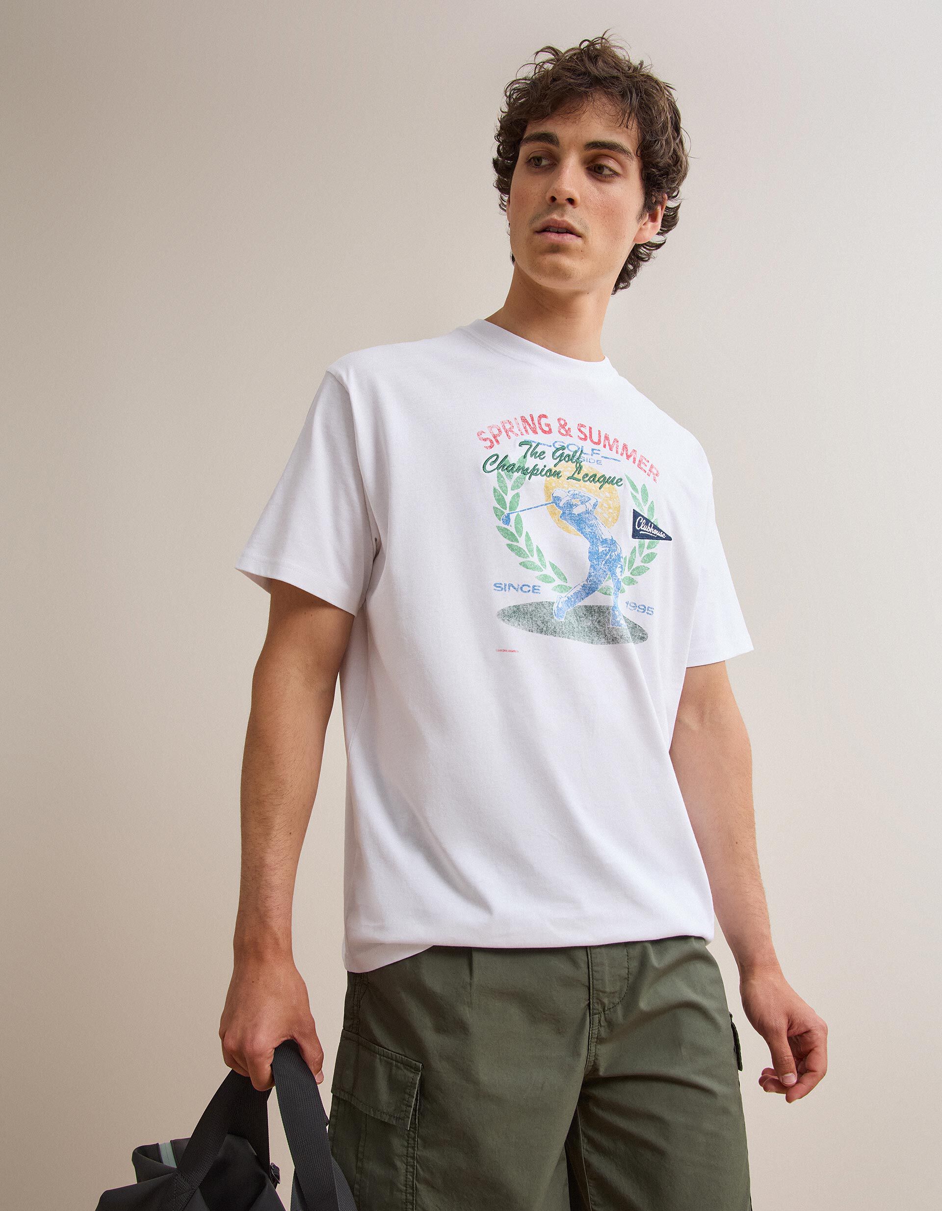 Comprar Online T-shirt Jersey Estampada, Homem, Branco