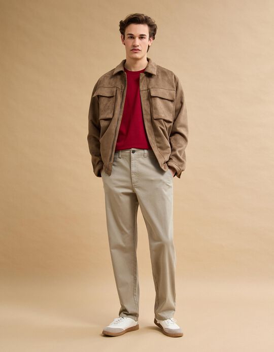 Comprar Online Sobrecamisa Efeito Camur&ccedil;a, Homem, Castanho