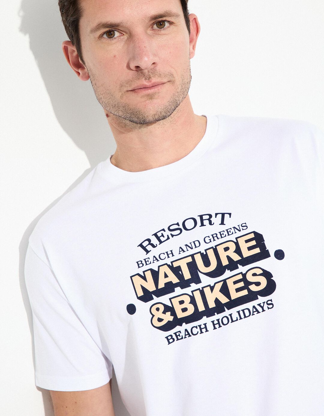 T-shirt Jersey Print, Homem, Branco