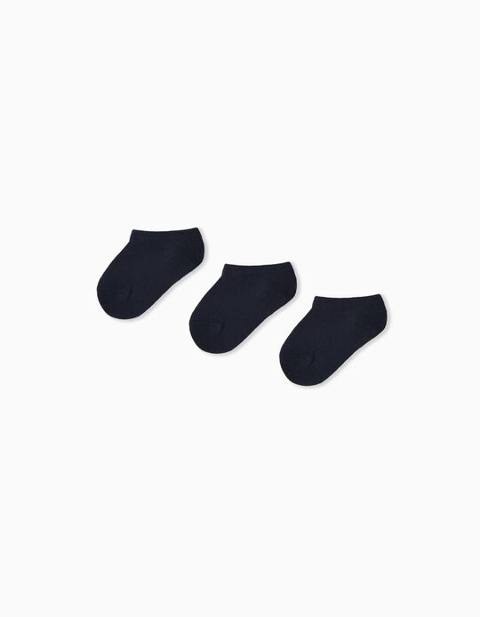 Comprar Online Pack 3 Pares de Meias Tornozelo, Bebé, Azul Escuro
