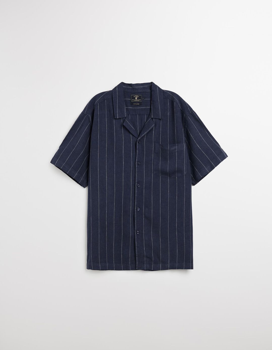 Camisa com Linho, Homem, Azul Escuro 