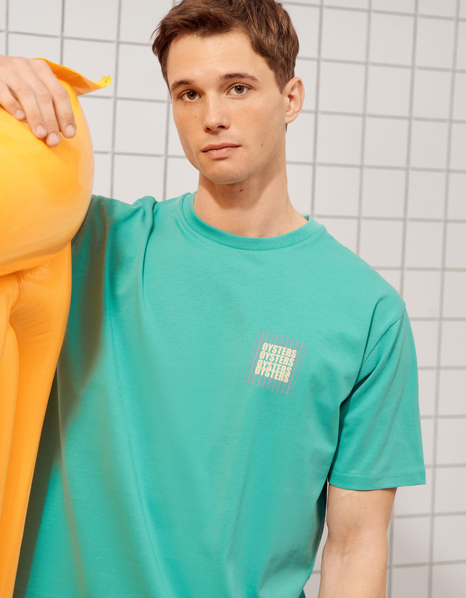 Comprar Online T-shirt Estampada, Homem, Azul