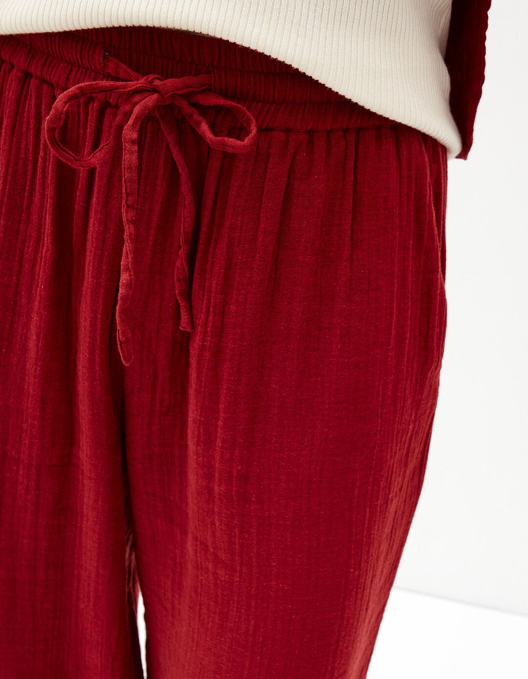 Calças, Mulher, Vermelho Escuro
