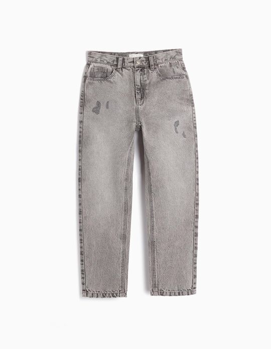 Comprar Online Calças de Ganga 'Mom Fit', Menina, Cinzento Claro