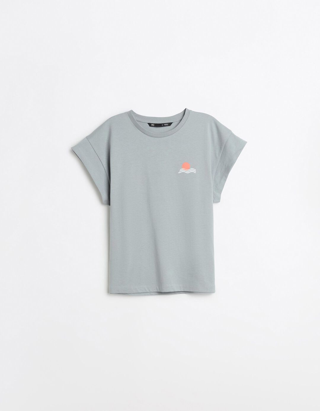 T-shirt Estampado, Mulher, Cinzento Claro