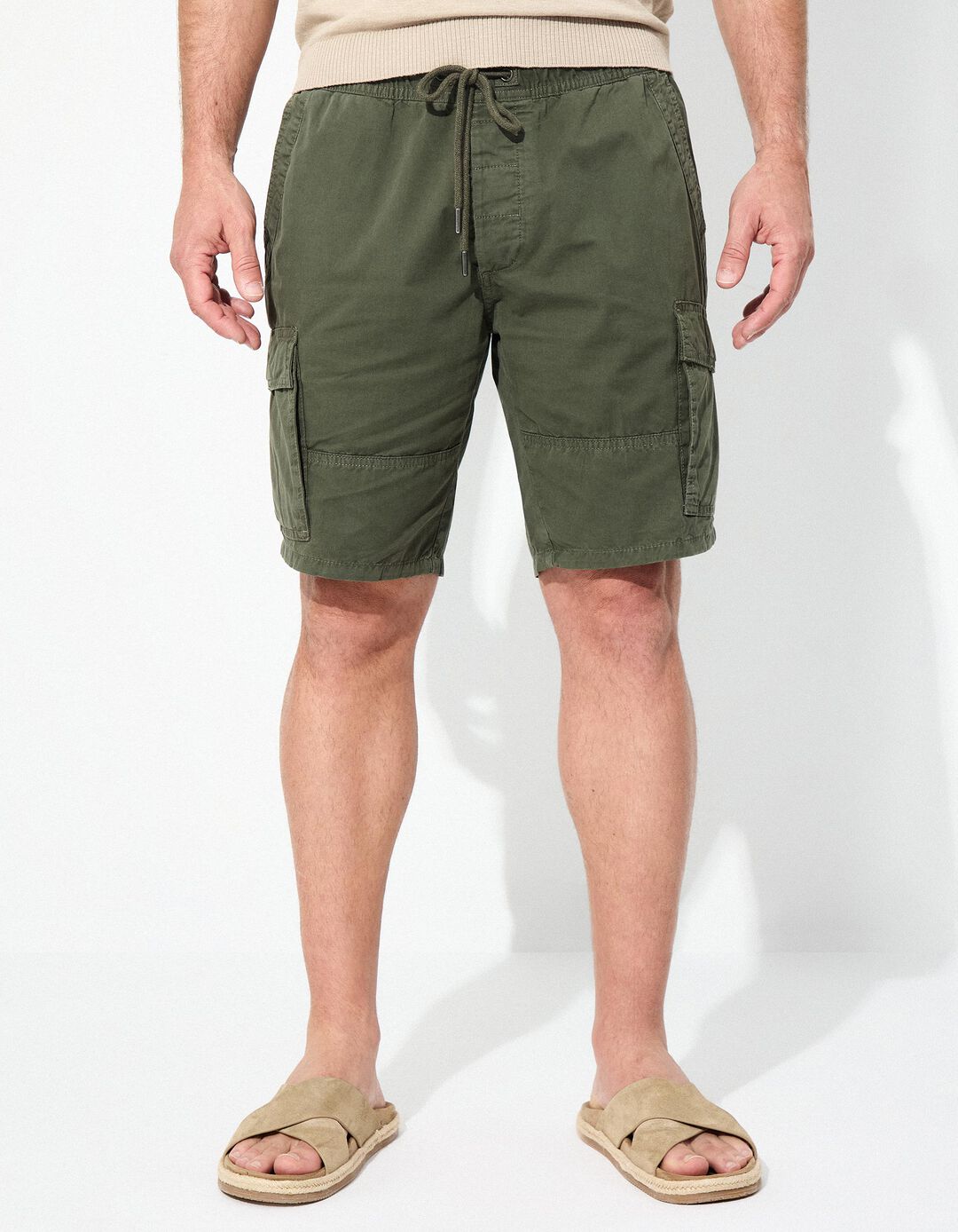 Calções Cargo, Homem, Verde Escuro 