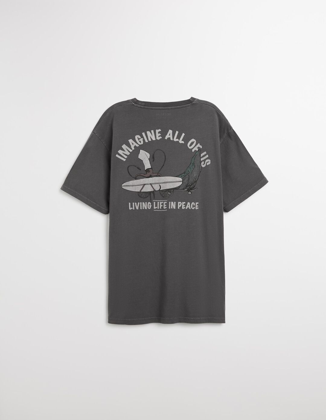 T-shirt 'Peace Language', Adulto, Cinzento Escuro