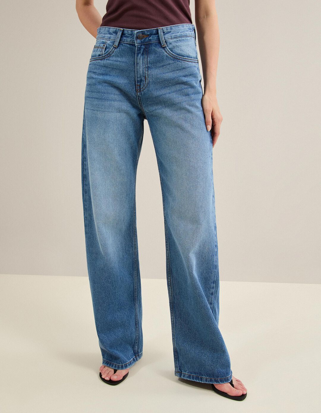 Cal&ccedil;as De Ganga 'Wide Leg', Mulher, Azul 