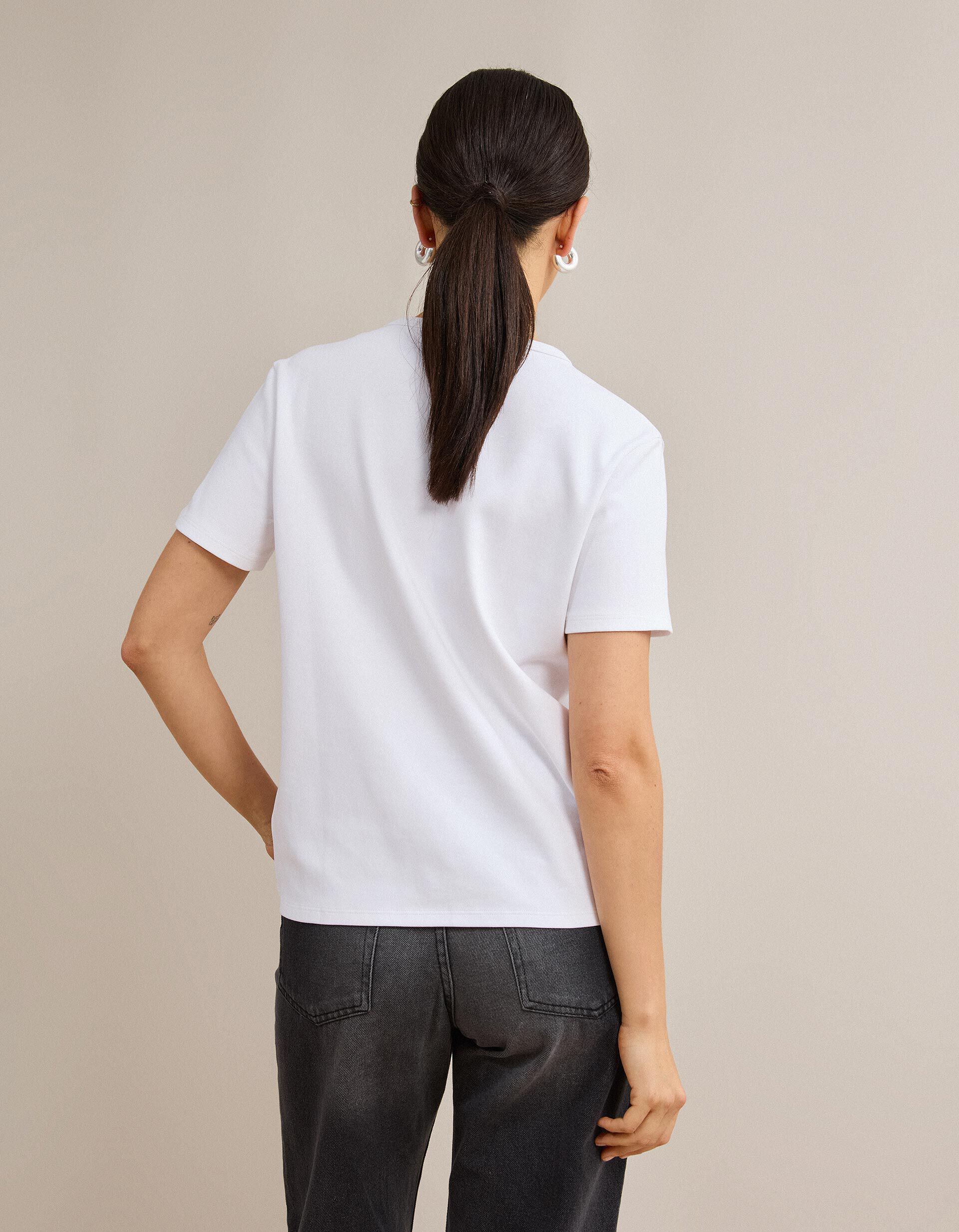 Comprar Online T-shirt Interlock Manga Curta, Mulher, Branco