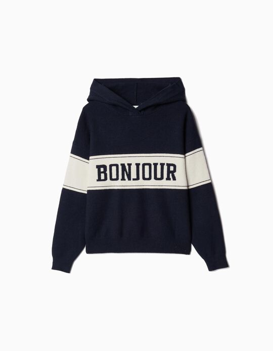 Comprar Online Sweatshirt Capuz Estampado, Menina, Azul Escuro