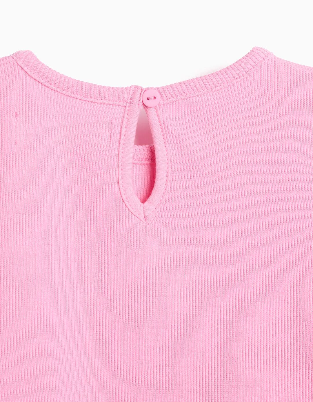 T-shirt Bordado Flor, Menina, Rosa