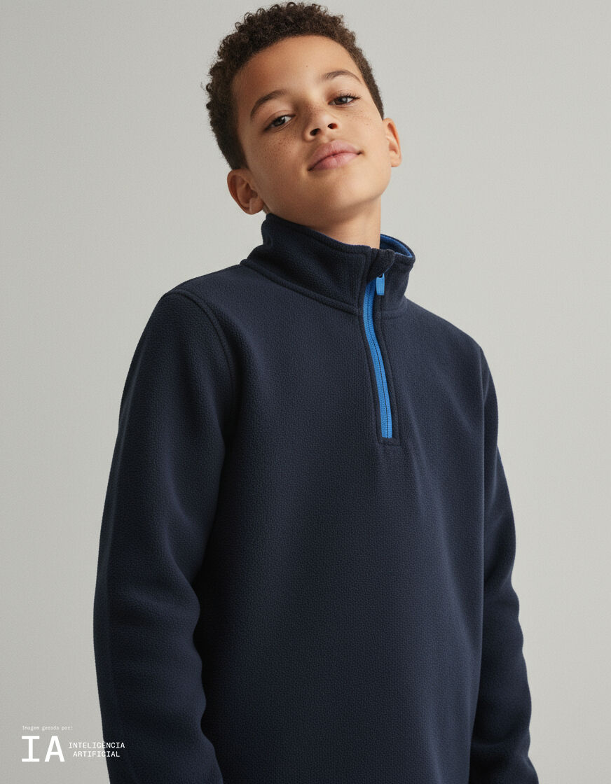 Comprar Online Camisola Polar com Fecho, Menino, Azul Escuro
