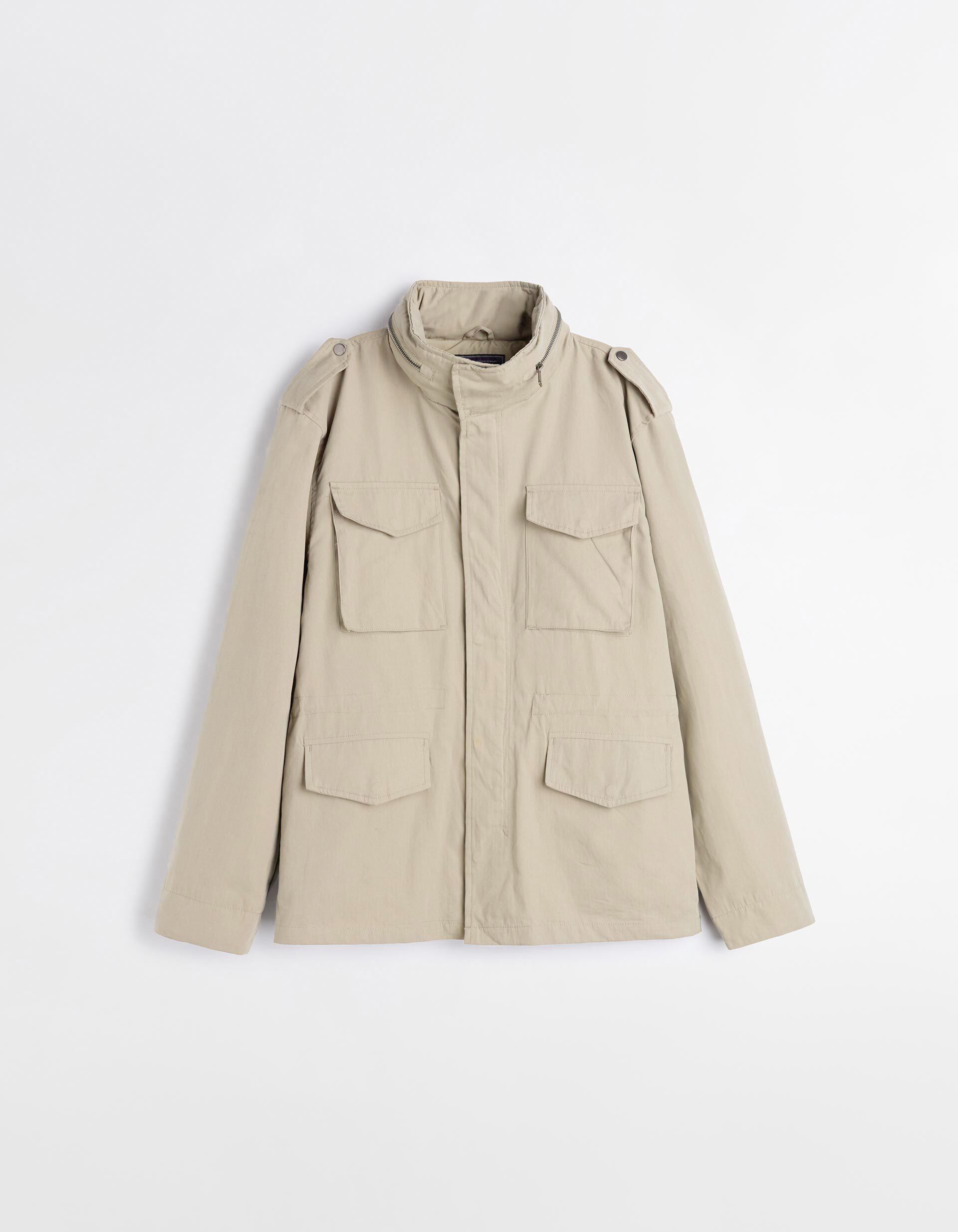 Comprar Online Parka Estilo Militar, Homem, Bege Escuro