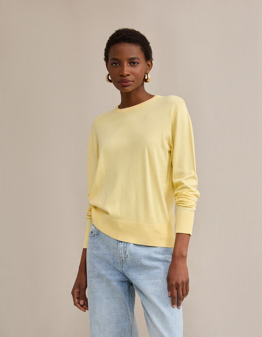 Comprar Online Camisola de Malha, Mulher, Amarelo Claro