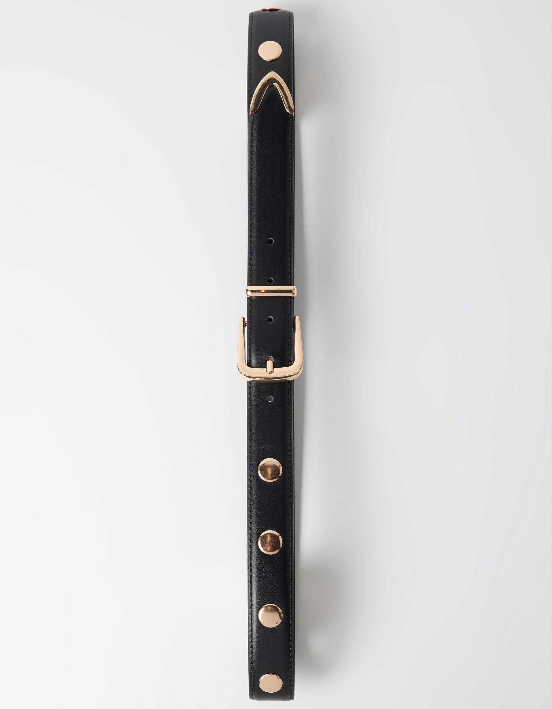 Comprar Online Cinto Fino Com Tachas, Mulher, Preto