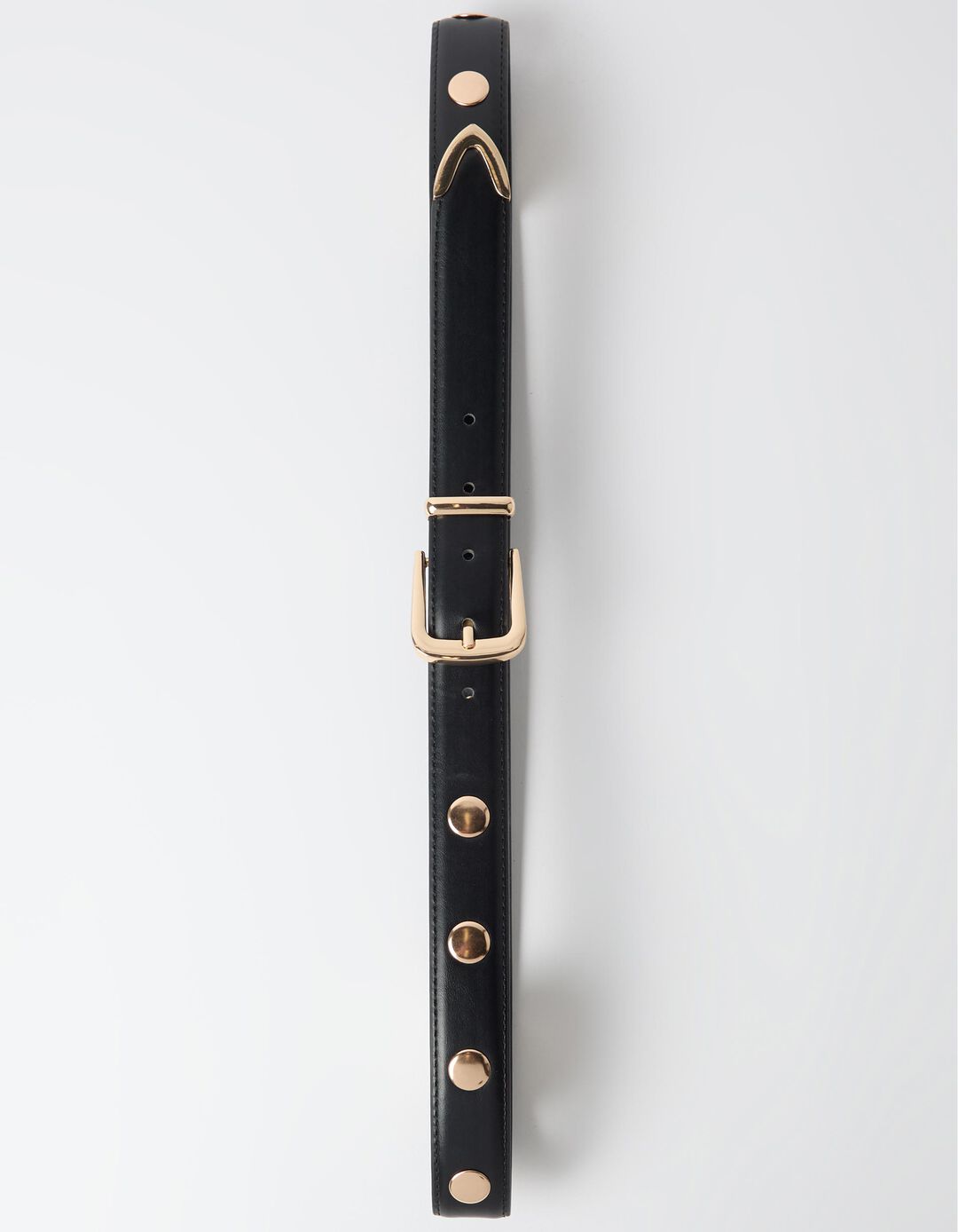 Cinto Fino Com Tachas, Mulher, Preto