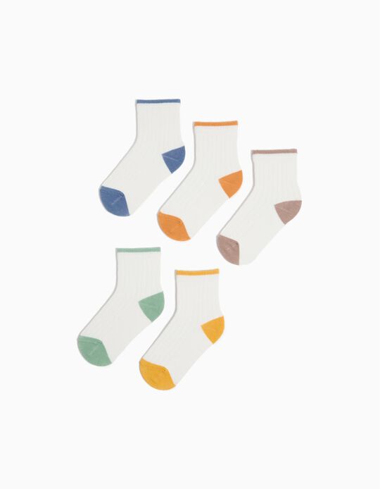 Comprar Online Pack 5 Pares de Meias Caneladas, Bebé, Multicor