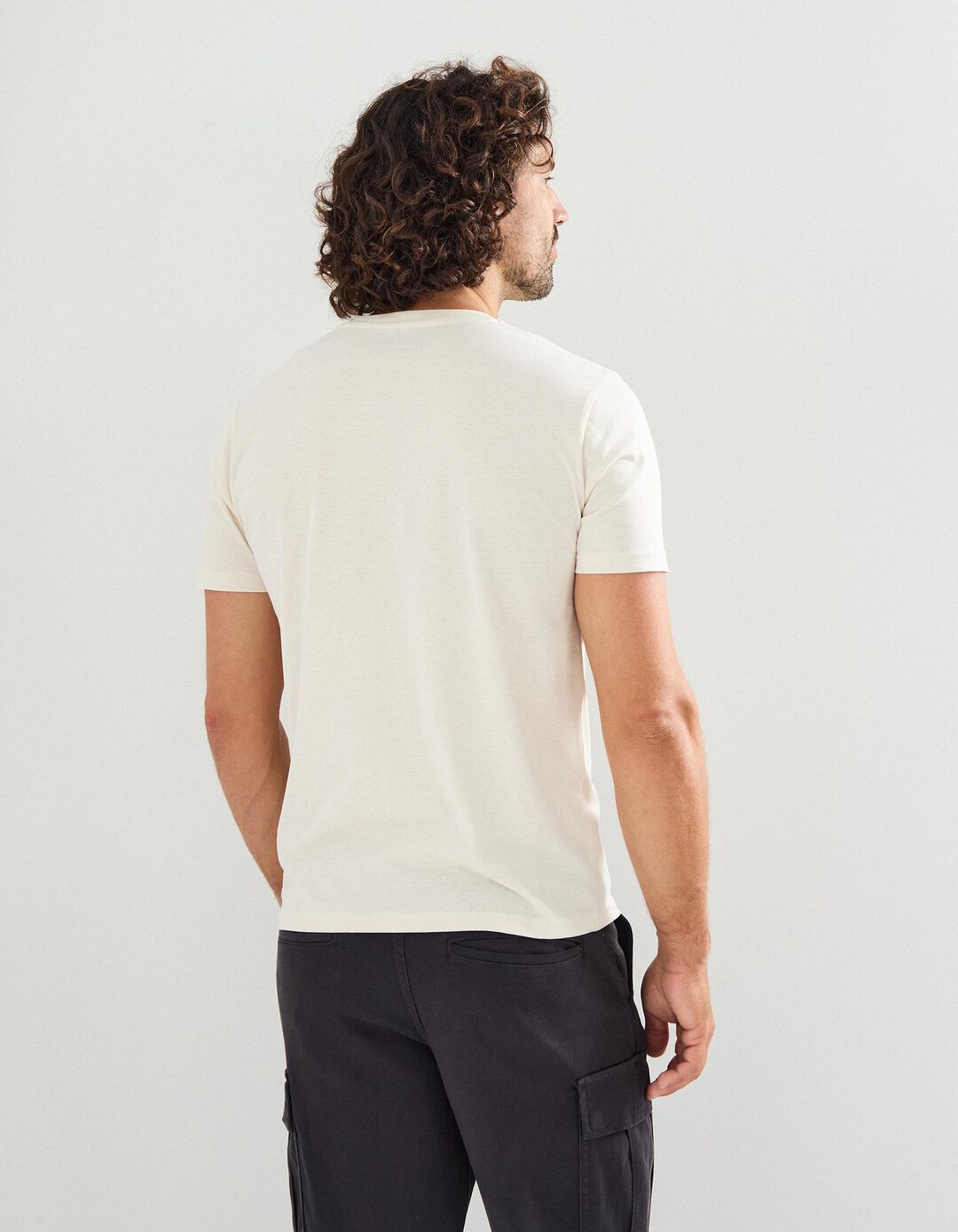 T-shirt Print, Homem, Bege Claro