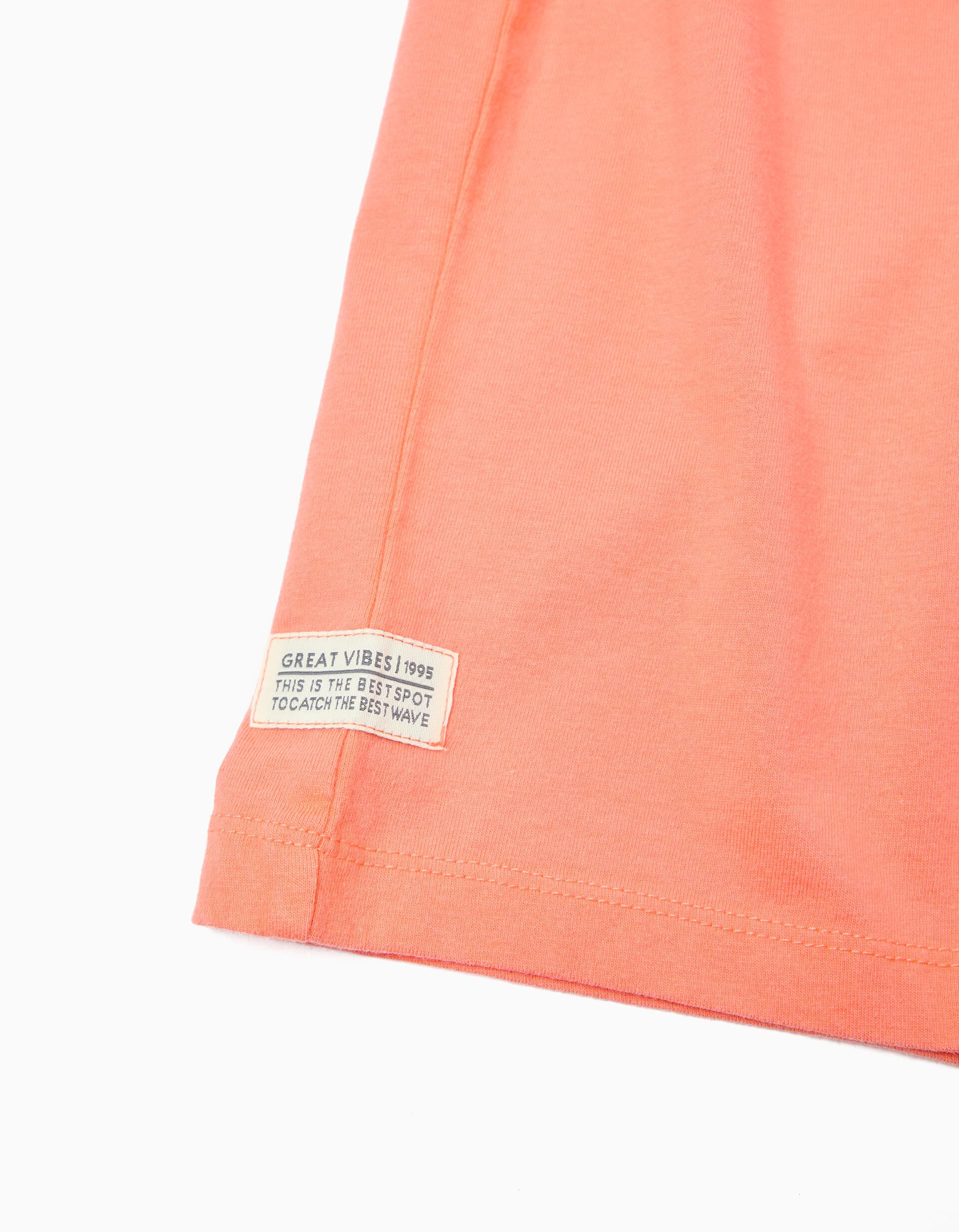 Comprar Online T-shirt Estampada, Menino, Laranja