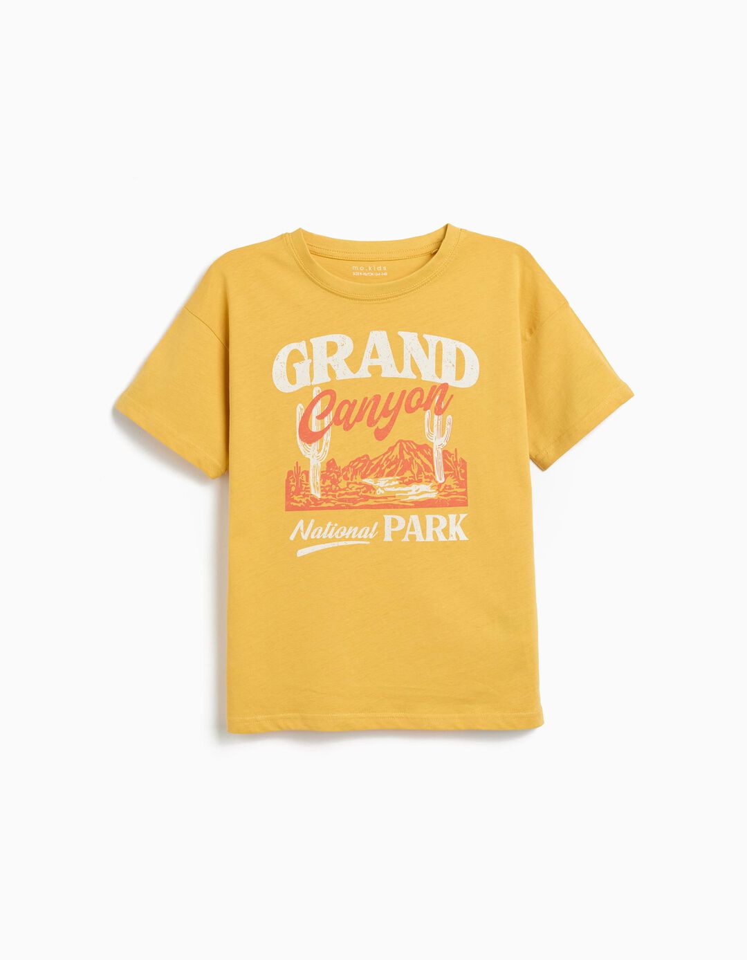 T-shirt Print, Menino, Amarelo Escuro