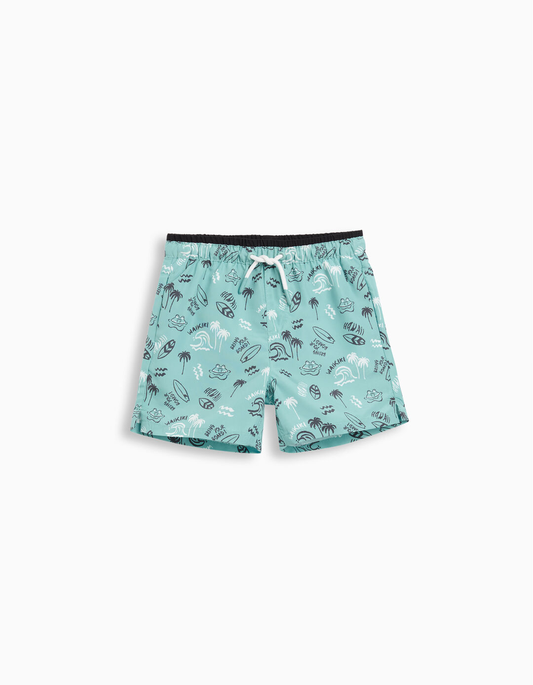 Calções de Banho Estampados, Menino, Azul Claro 