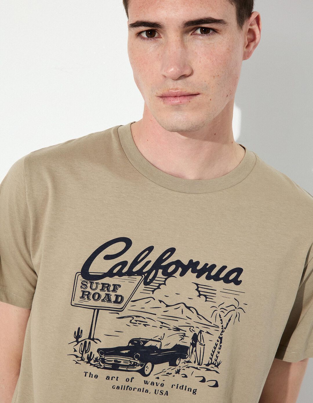 T-shirt, Homem, Bege Escuro 