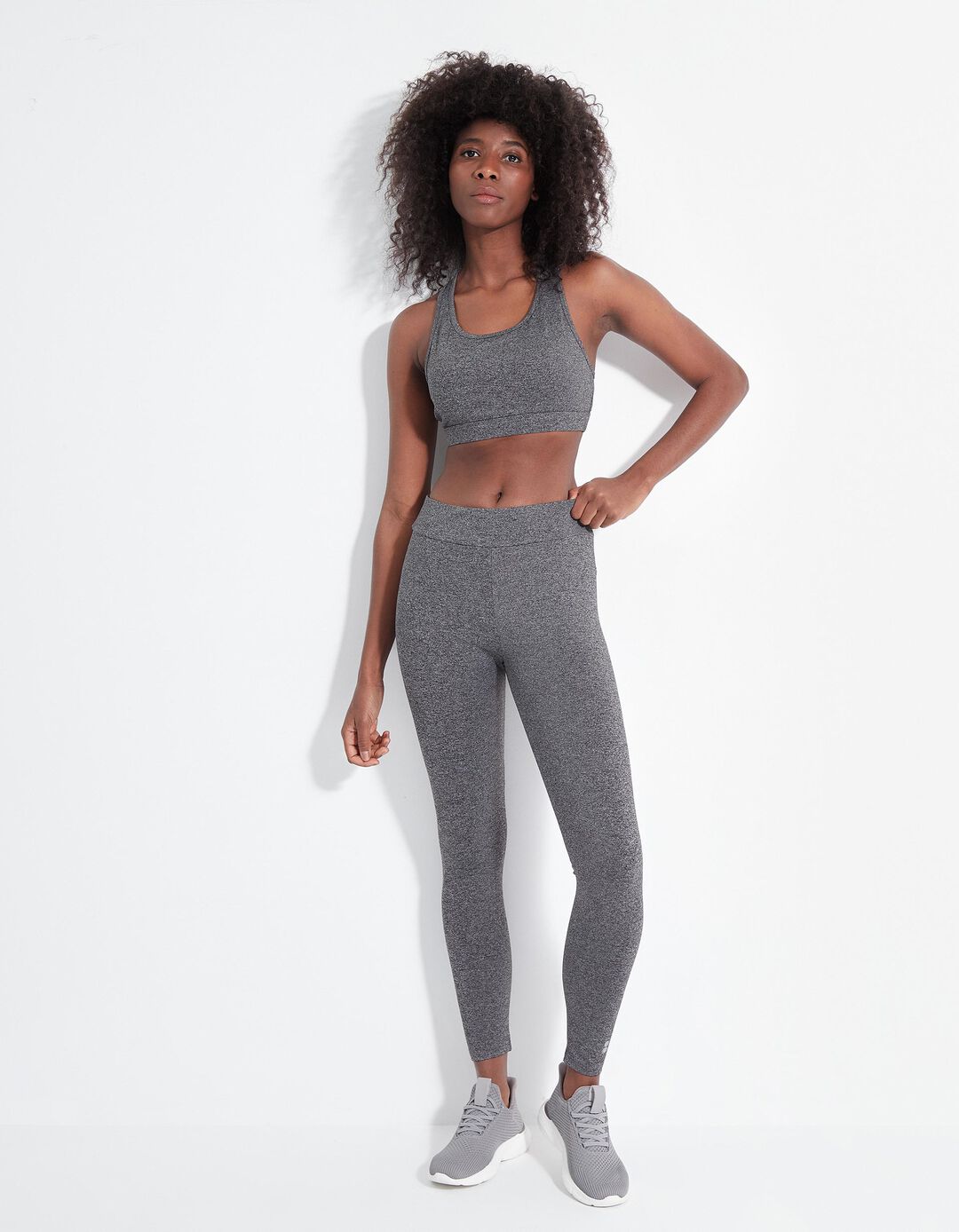 Leggings de Desporto, Mulher, Cinzento Escuro