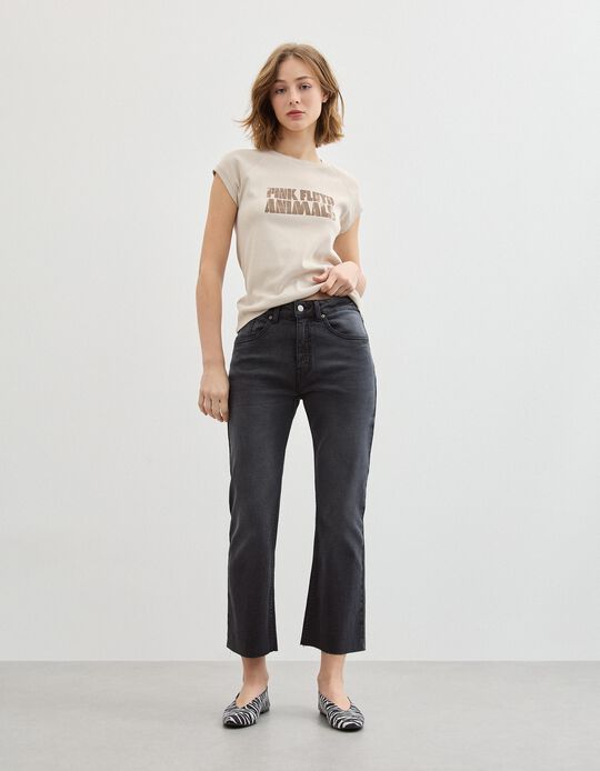 Comprar Online Cal&ccedil;as de Ganga 'Cropped Flare', Mulher, Cinzento