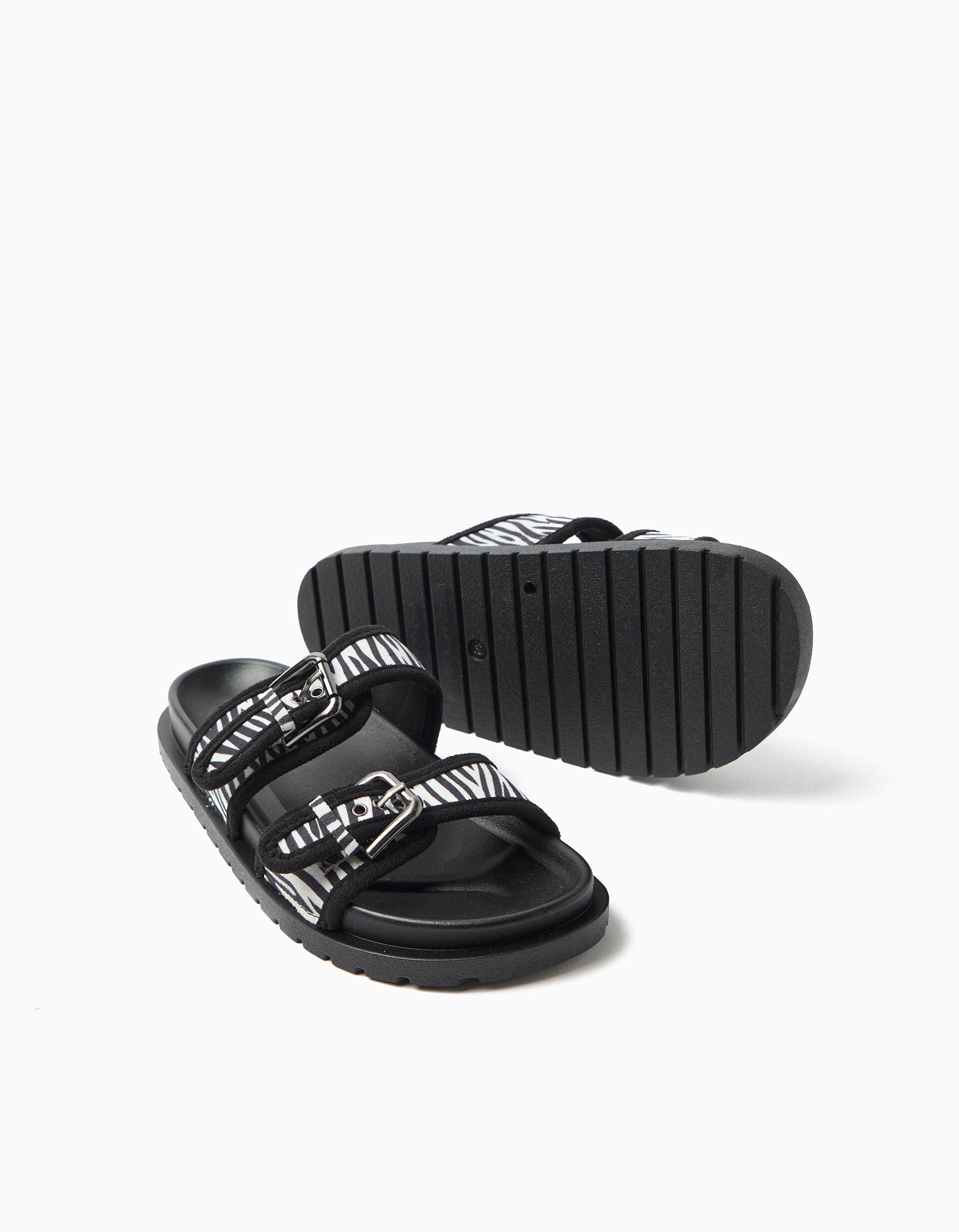 Comprar Online Sand&aacute;lias Animal Print, Menina, Preto