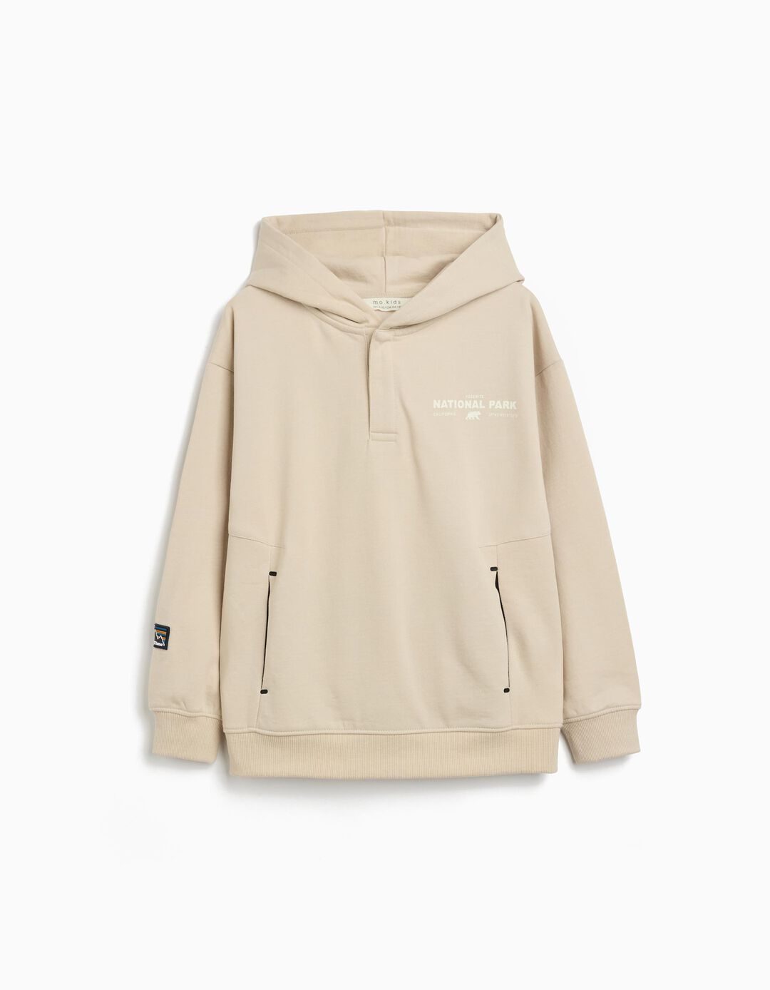 Sweatshirt com Capuz, Menino, Bege