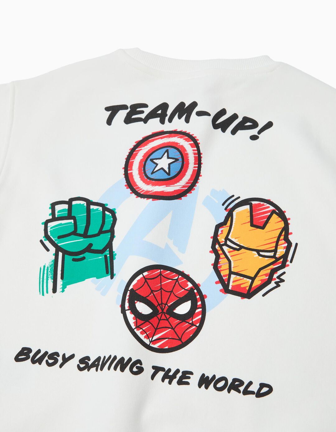 Sweatshirt de Felpa 'Marvel', Menino, Branco