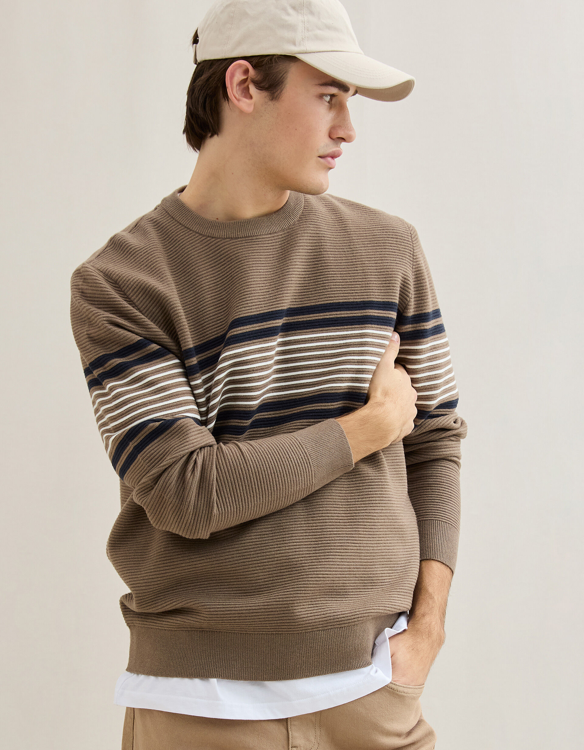 Comprar Online Camisola de Malha, Homem, Castanho