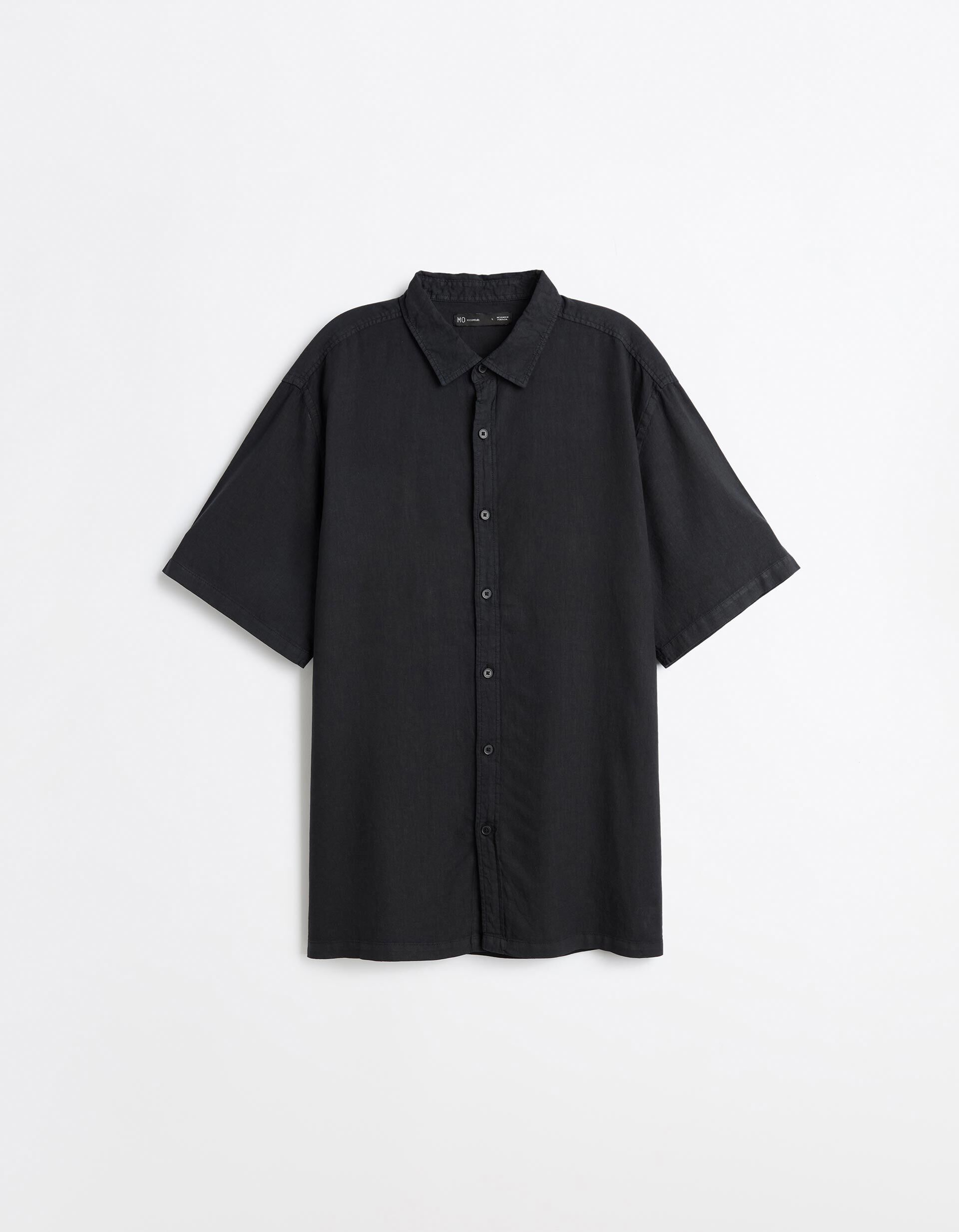Comprar Online Camisa Com Linho, Homem, Preto