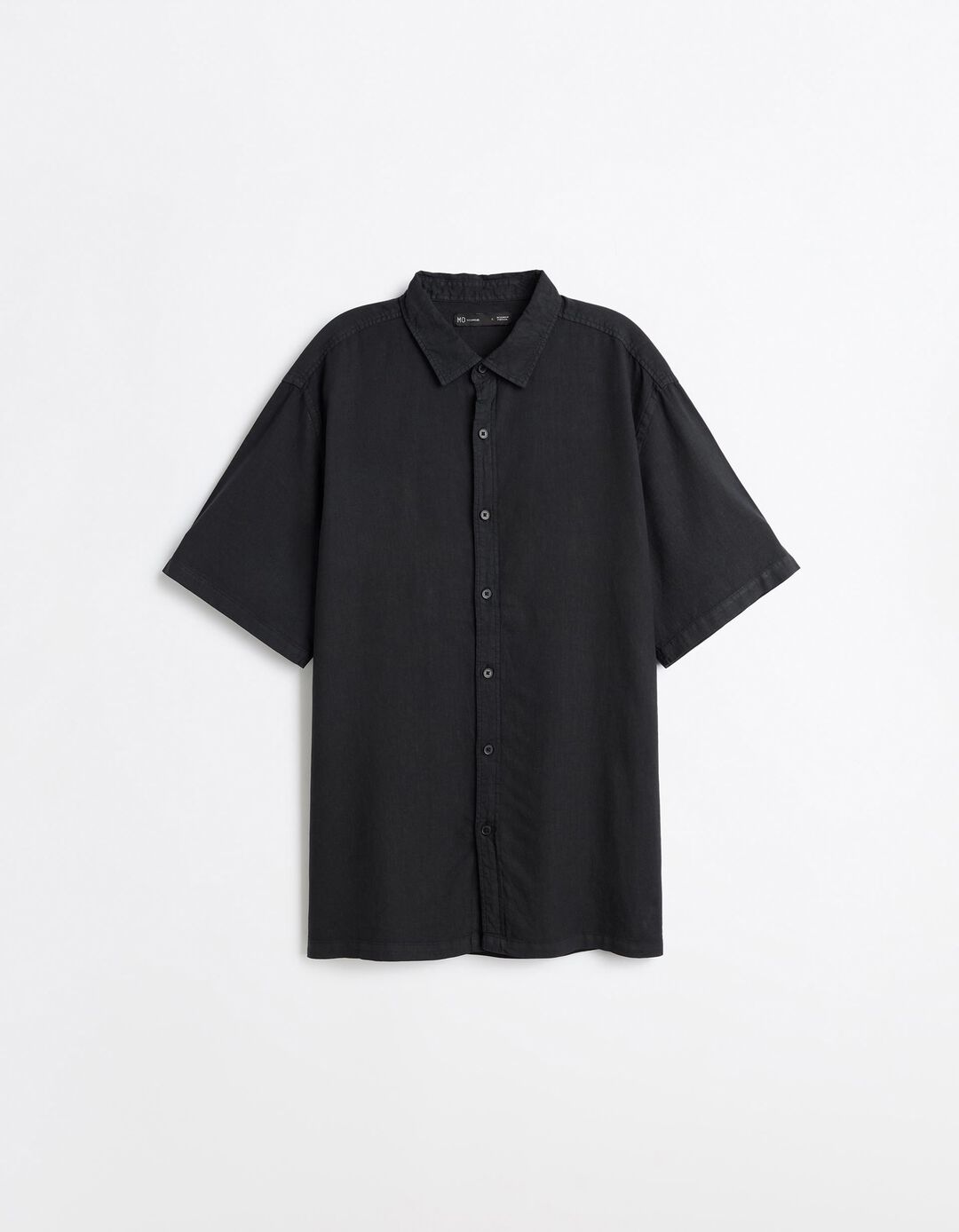 Camisa Com Linho, Homem, Preto