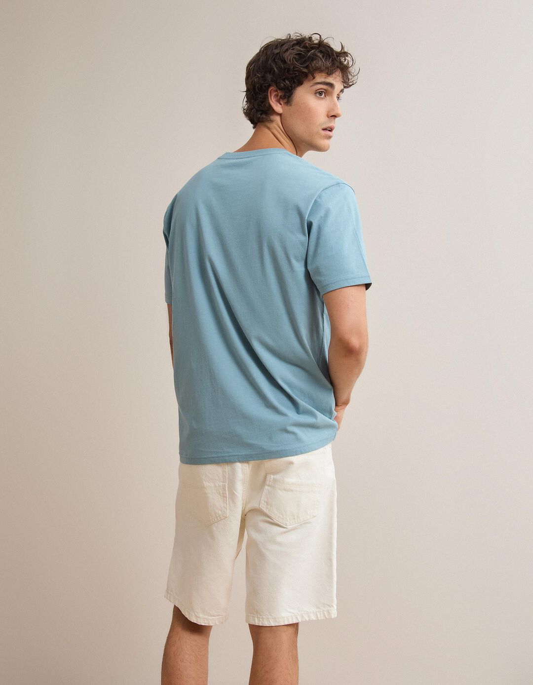 T-shirt Manga Curta, Homem, Azul Claro