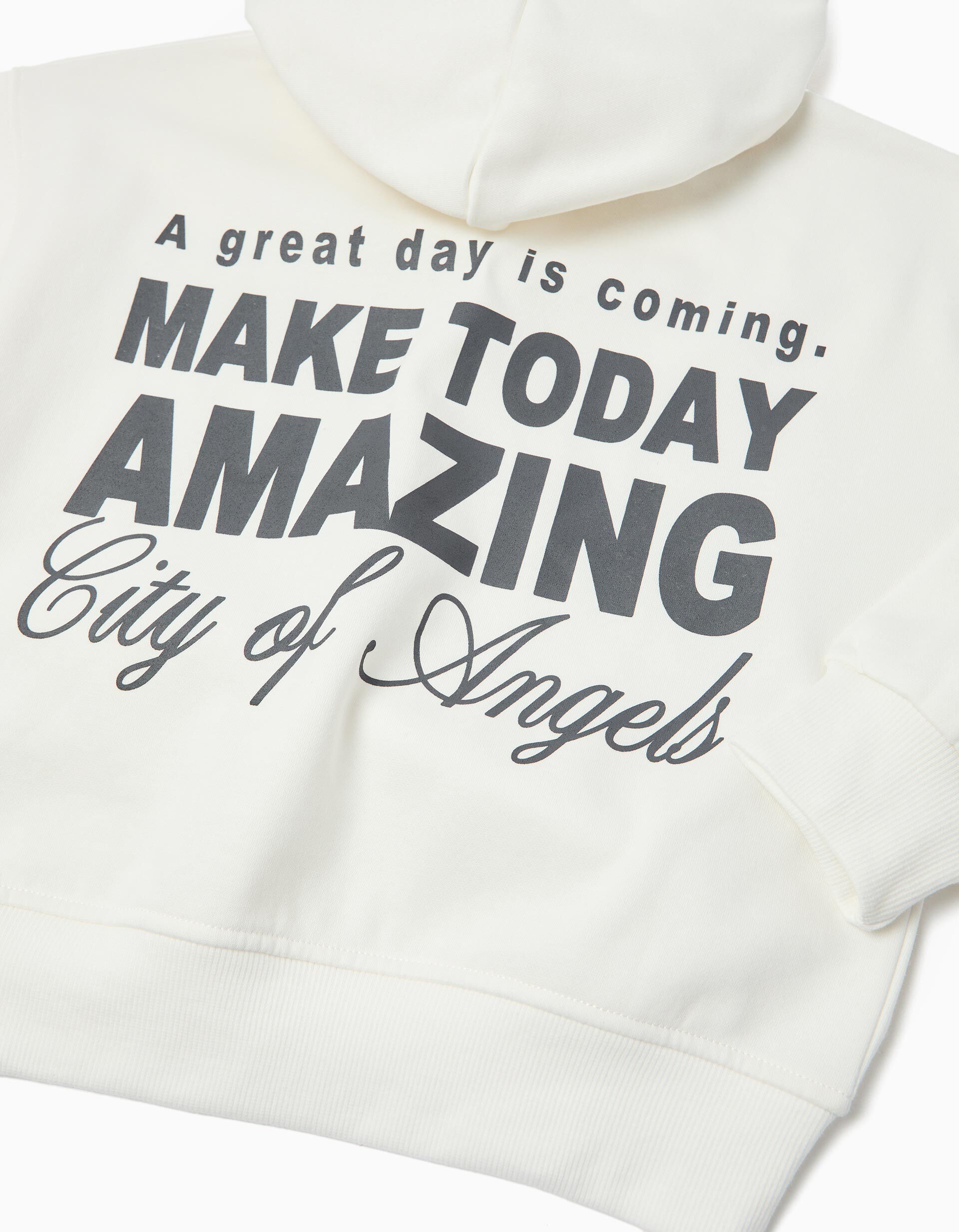 Comprar Online Sweatshirt de Felpa Capuz, Menina, Branco