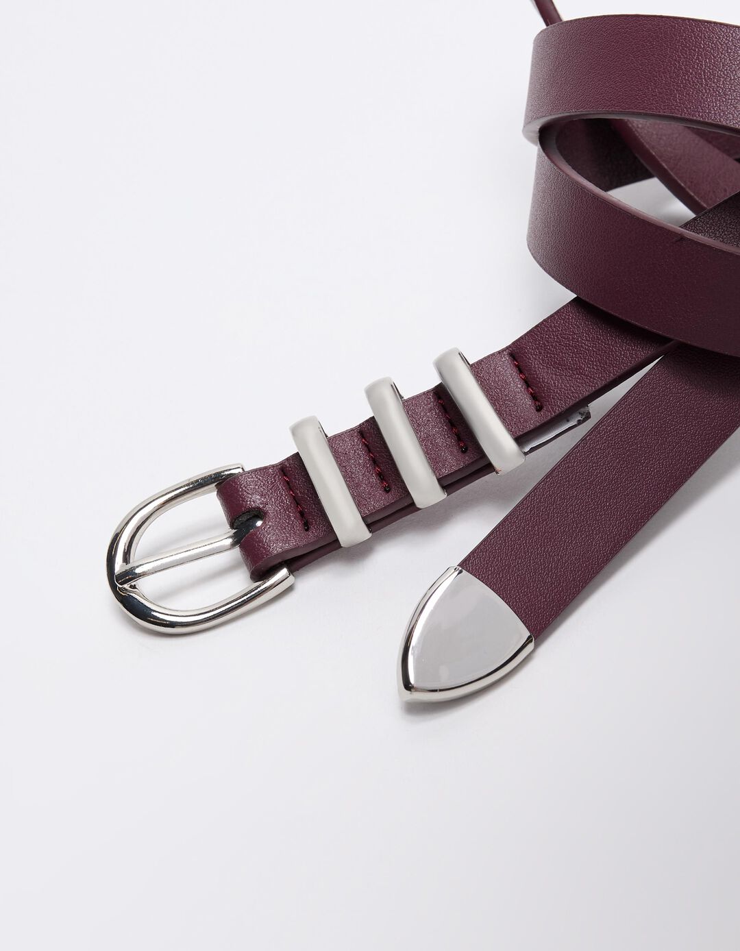 Cinto Presilhas Metal, Mulher, Vermelho Escuro