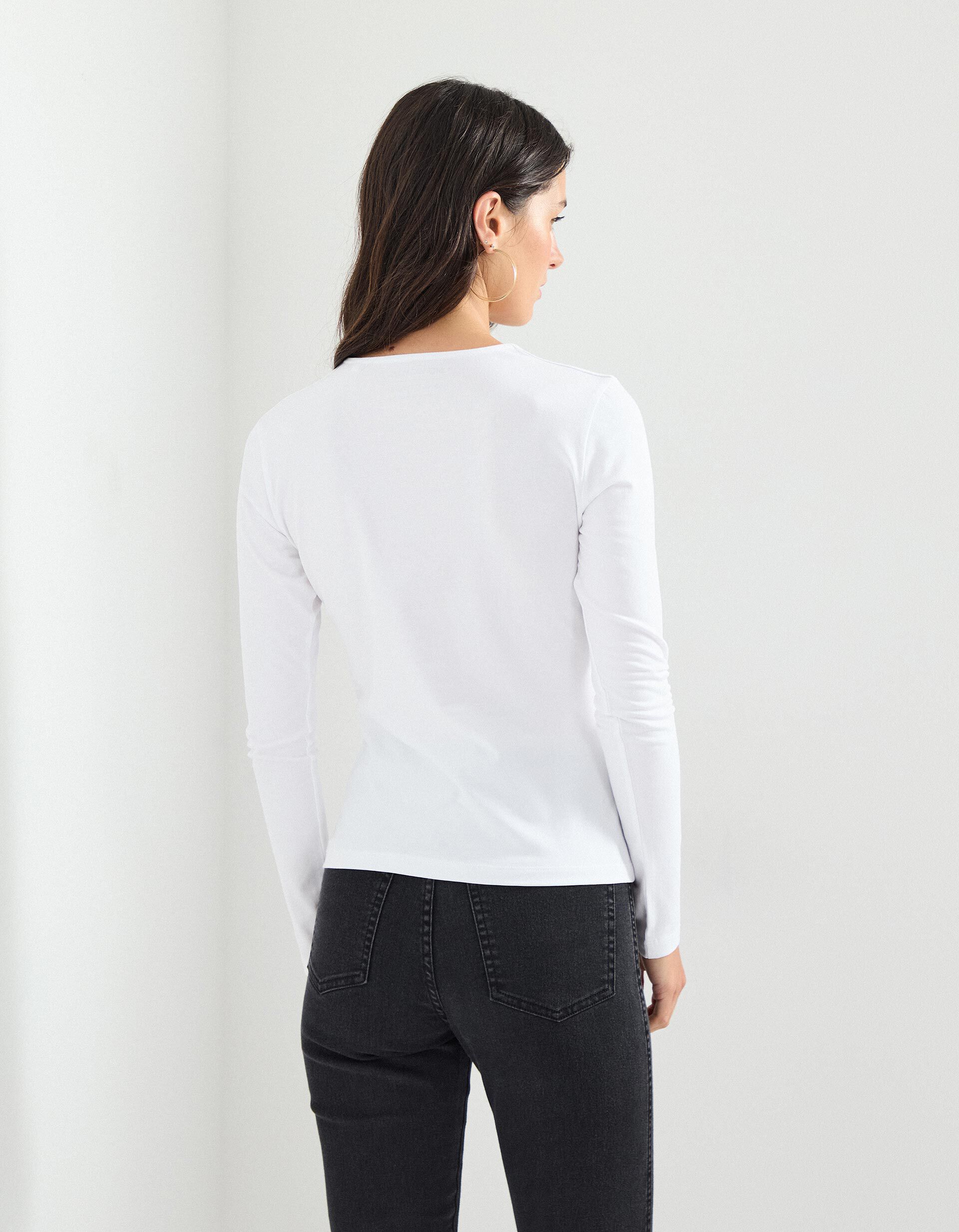 Comprar Online T-shirt Manga Comprida, Mulher, Branco